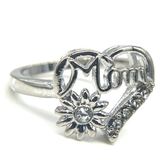 Silver ring for MOM with CZ . - Picture 2 of 4